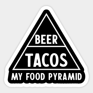 Food Pyramid beer tacos Sticker